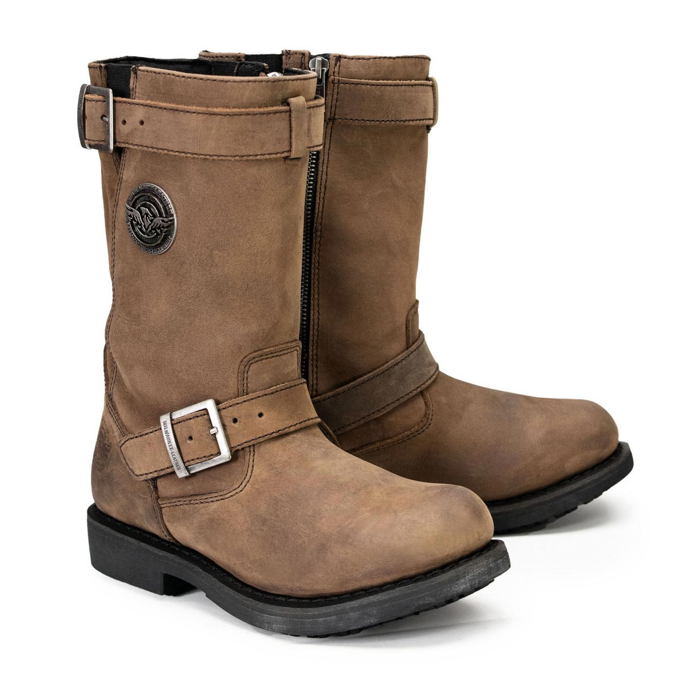 Milwaukee Leather MBL9354 Women's Brown 11-Inch Classic Engineer Motorcycle Leather Boots Milwaukee Leather MBL9354 Women's Brown 11-Inch Classic Engineer Motorcycle Leather Boots