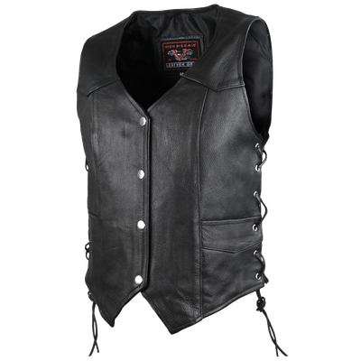 HML1040 Ladies Naked Leather Vest With Lace Sides