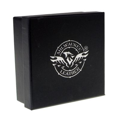 Milwaukee Leather MP7103 Men's Black Studs and Skulls Genuine Leather Belt with Buckle - 1.5 inches Wide