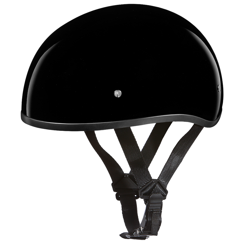 DOT Approved Daytona Skull Cap Half Shell Motorcycle Helmet - Beanie Style for Motorcycles, Cruisers, Scooters, and Mopeds W/O Visor- Hi-Gloss Black