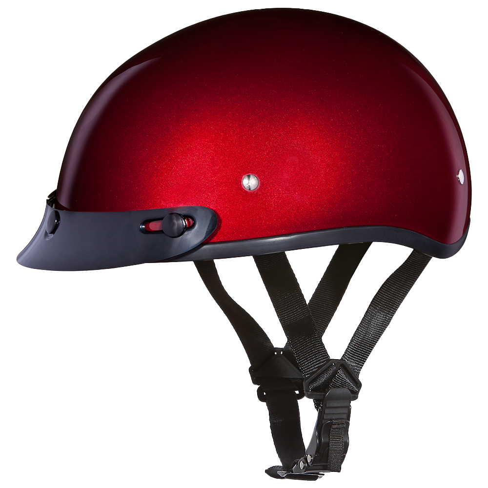 DOT Approved Daytona Skull Cap Half Shell Motorcycle Helmet - Beanie Style for Motorcycles, Cruisers, Scooters, and Mopeds - Black Cherry DOT Approved Daytona Skull Cap Half Shell Motorcycle Helmet - Beanie Style for Motorcycles, Cruisers, Scooters, and Mopeds - Black Cherry