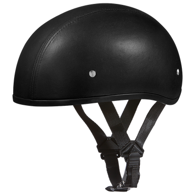 D.O.T. Daytona Skull Cap W/O Visor- Leather Covered
