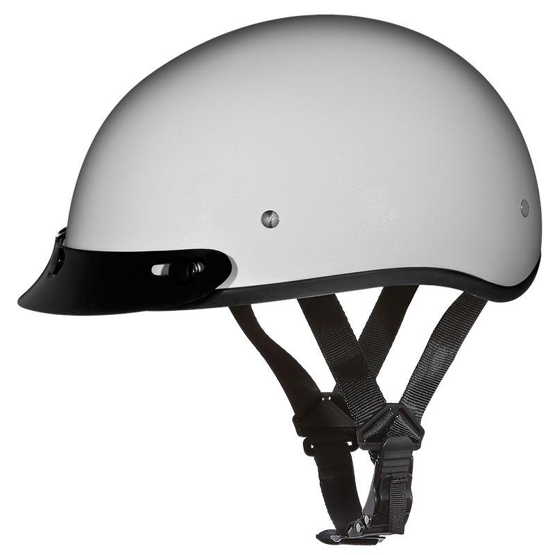 DOT Approved Daytona Skull Cap Half Shell Motorcycle Helmet - Beanie Style for Motorcycles, Cruisers, Scooters, and Mopeds - Pearl White