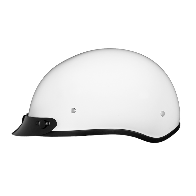 DOT Approved Daytona Skull Cap Half Shell Motorcycle Helmet - Beanie Style for Motorcycles, Cruisers, Scooters, and Mopeds - Hi-Gloss White