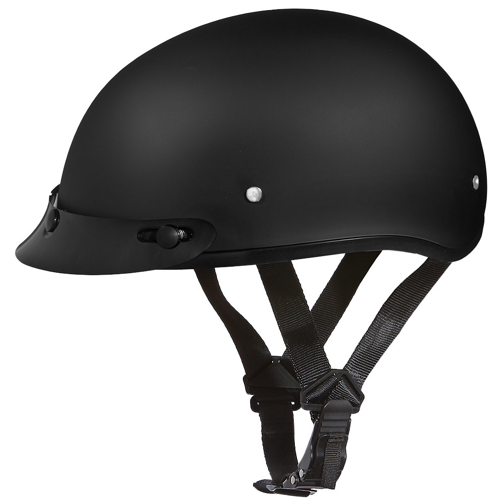 DOT Approved Daytona Skull Cap Half Shell Motorcycle Helmet - Beanie Style for Motorcycles, Cruisers, Scooters, and Mopeds - Dull Black DOT Approved Daytona Skull Cap Half Shell Motorcycle Helmet - Beanie Style for Motorcycles, Cruisers, Scooters, and Mopeds - Dull Black