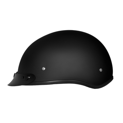DOT Approved Daytona Skull Cap Half Shell Motorcycle Helmet - Beanie Style for Motorcycles, Cruisers, Scooters, and Mopeds - Dull Black