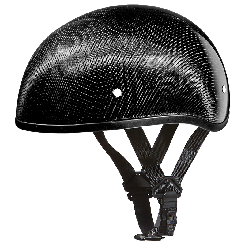 D.O.T. Daytona Skull Cap W/O Visor- Grey Carbon Fiber