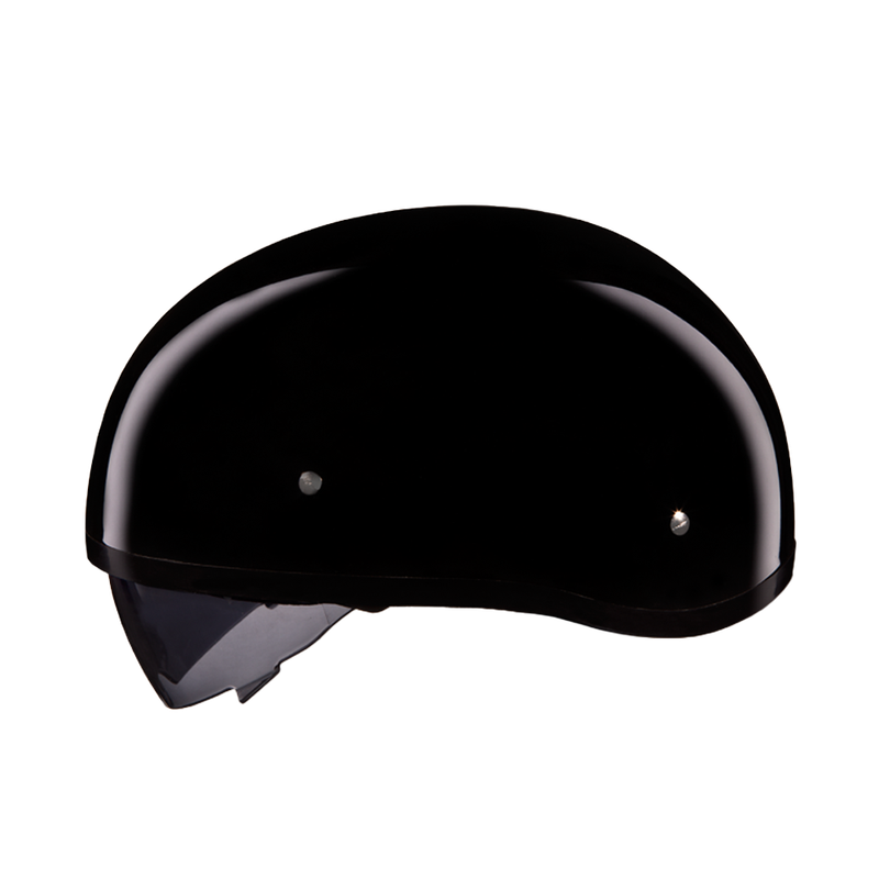 D.O.T. Daytona Skull Cap W/ Inner Shield- Hi-Gloss Black