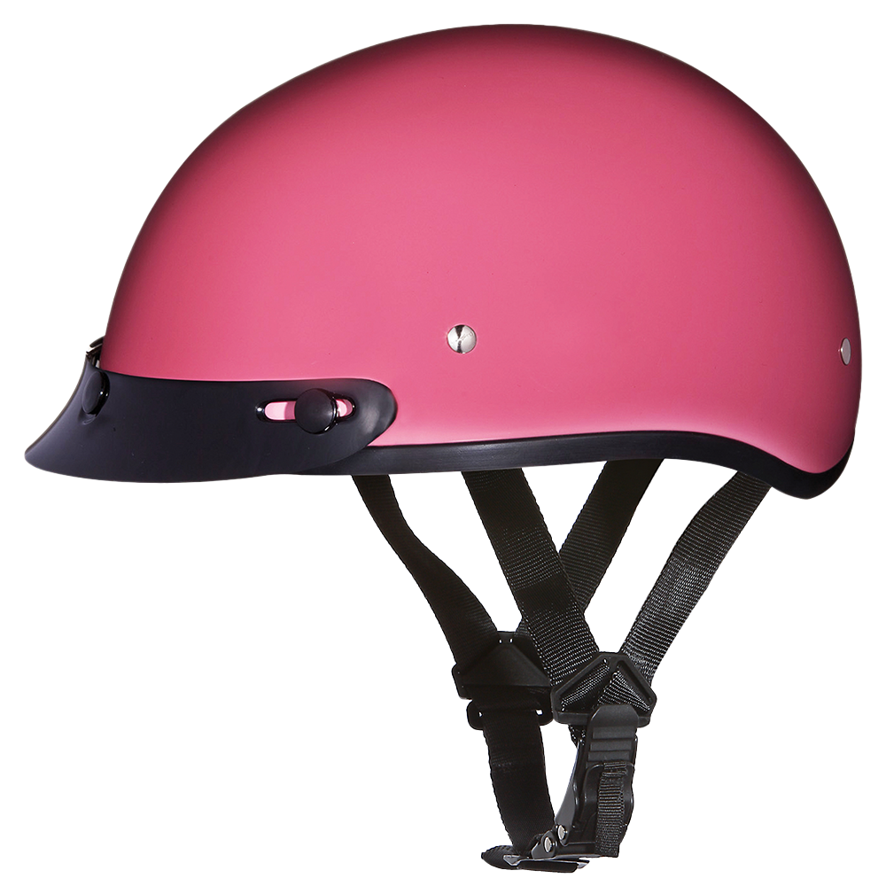 DOT Approved Daytona Skull Cap Half Shell Motorcycle Helmet - Beanie Style for Motorcycles, Cruisers, Scooters, and Mopeds - Hi-Gloss Pink DOT Approved Daytona Skull Cap Half Shell Motorcycle Helmet - Beanie Style for Motorcycles, Cruisers, Scooters, and Mopeds - Hi-Gloss Pink