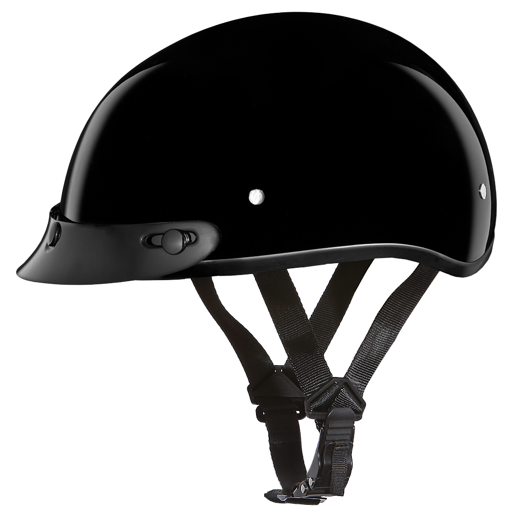 DOT Approved Daytona Skull Cap Half Shell Motorcycle Helmet - Beanie Style for Motorcycles, Cruisers, Scooters, and Mopeds - Hi-Gloss Black DOT Approved Daytona Skull Cap Half Shell Motorcycle Helmet - Beanie Style for Motorcycles, Cruisers, Scooters, and Mopeds - Hi-Gloss Black