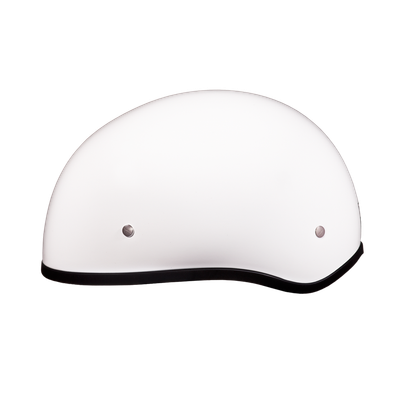 DOT Approved Daytona Skull Cap Half Shell Motorcycle Helmet - Beanie Style for Motorcycles, Cruisers, Scooters, and Mopeds W/O Visor- Hi-Gloss White
