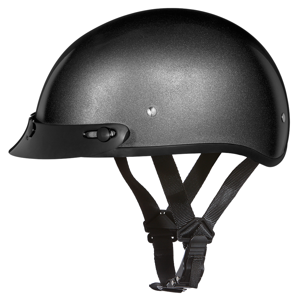 DOT Approved Daytona Skull Cap Half Shell Motorcycle Helmet - Beanie Style for Motorcycles, Cruisers, Scooters, and Mopeds - Gun Metal Grey Metallic DOT Approved Daytona Skull Cap Half Shell Motorcycle Helmet - Beanie Style for Motorcycles, Cruisers, Scooters, and Mopeds - Gun Metal Grey Metallic