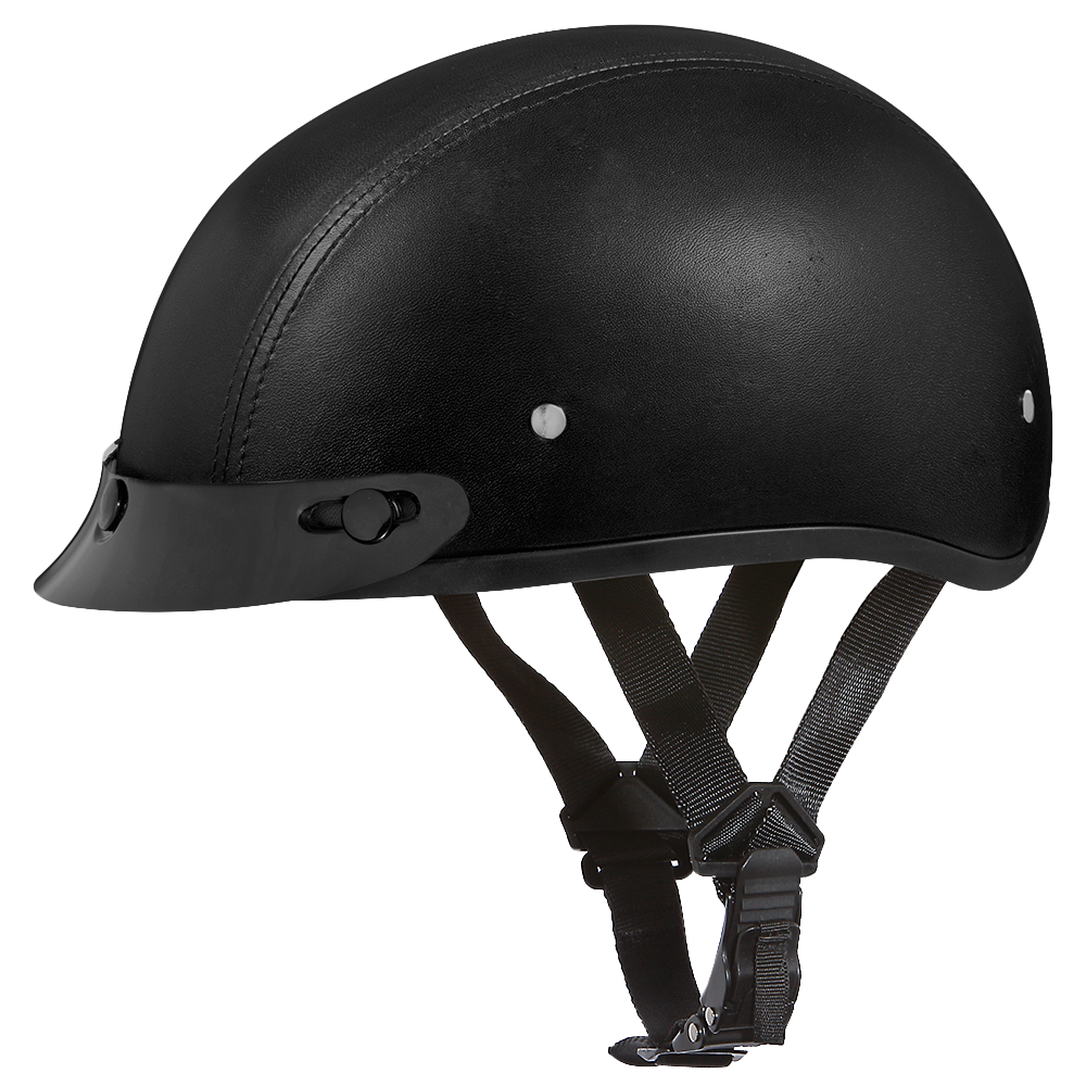 D.O.T. Daytona Skull Cap- Leather Covered D.O.T. Daytona Skull Cap- Leather Covered