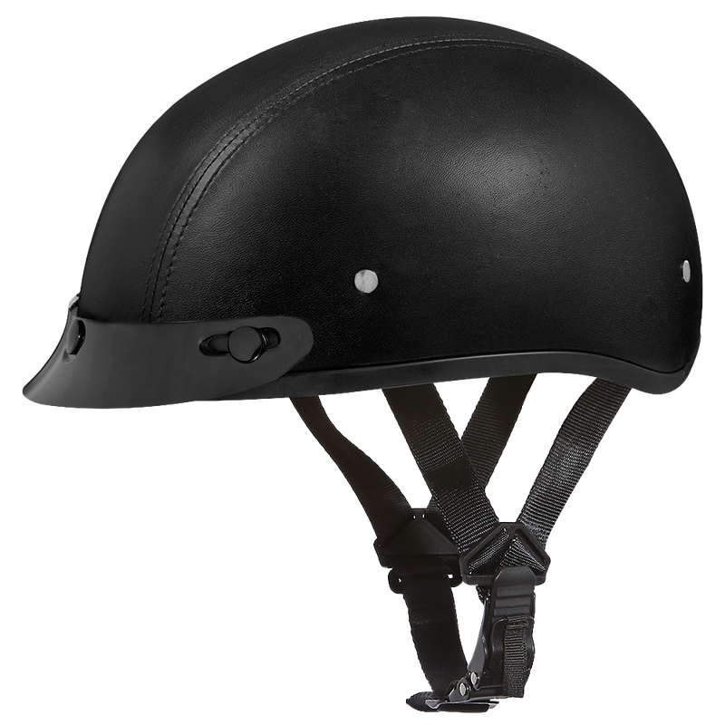 D.O.T. Daytona Skull Cap- Leather Covered