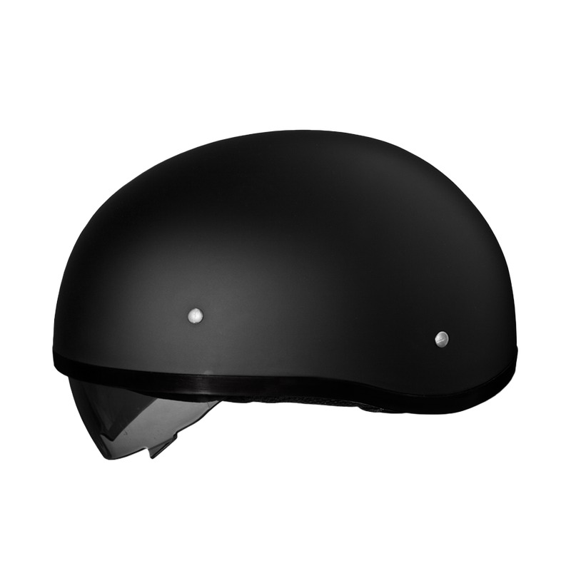 D.O.T. Daytona Skull Cap W/ Inner Shield- Dull Black