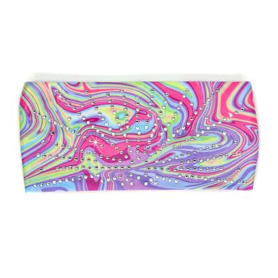 Milwaukee Leather | Bling Designed Wide Headbands-Headwraps for Women Biker Bandana with Rainbow Swirl - MLA8035