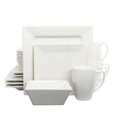 WHITE SQUARE DINNER SET 