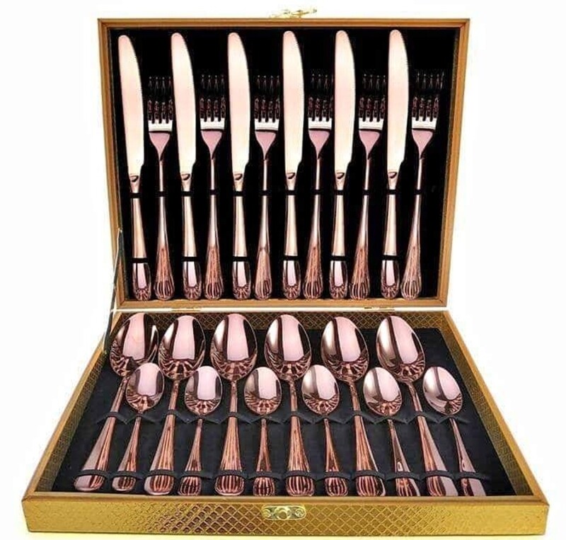 ROSE GOLD 24P CUTLERY SET
