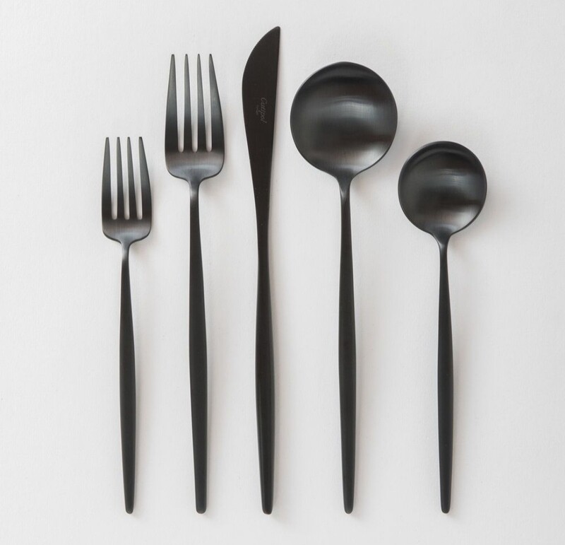 BLACK MATTE CUTLERY SET 18P