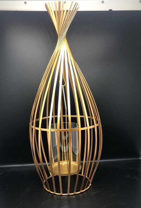 GOLD GLASS CANDLE HOLDER