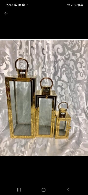 GOLD 3P LANTERN SET