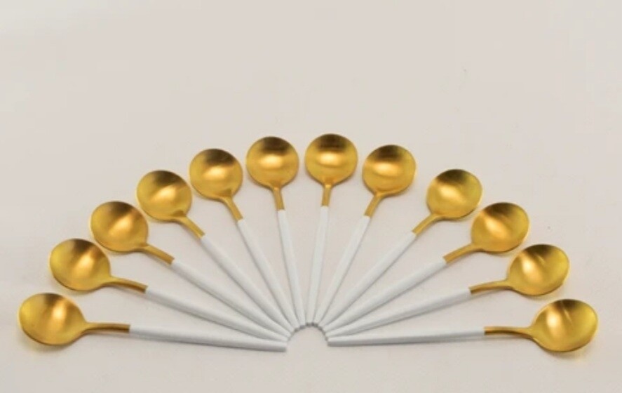 TEASPOONS WHITE / GOLD