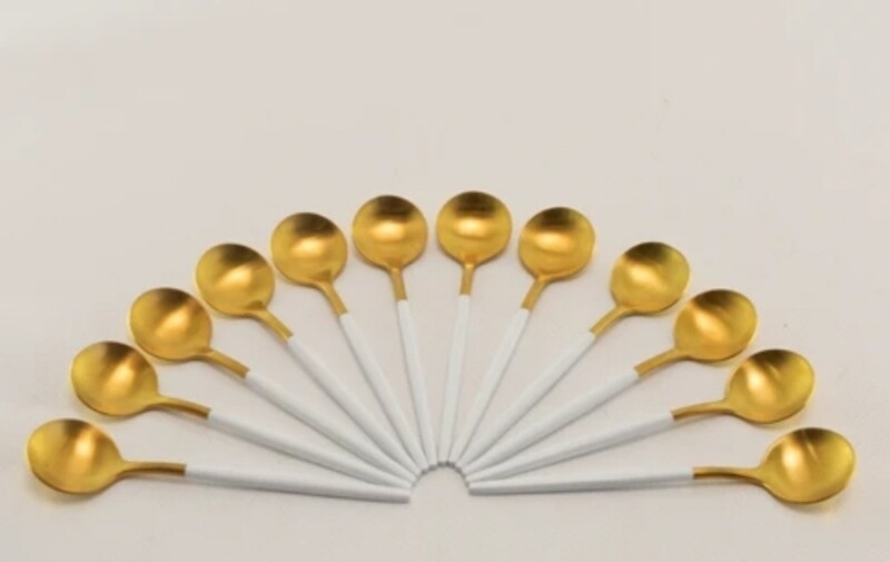 TEASPOONS WHITE / GOLD