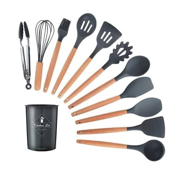SILICONE UTENSIL SET 12 PIECE 