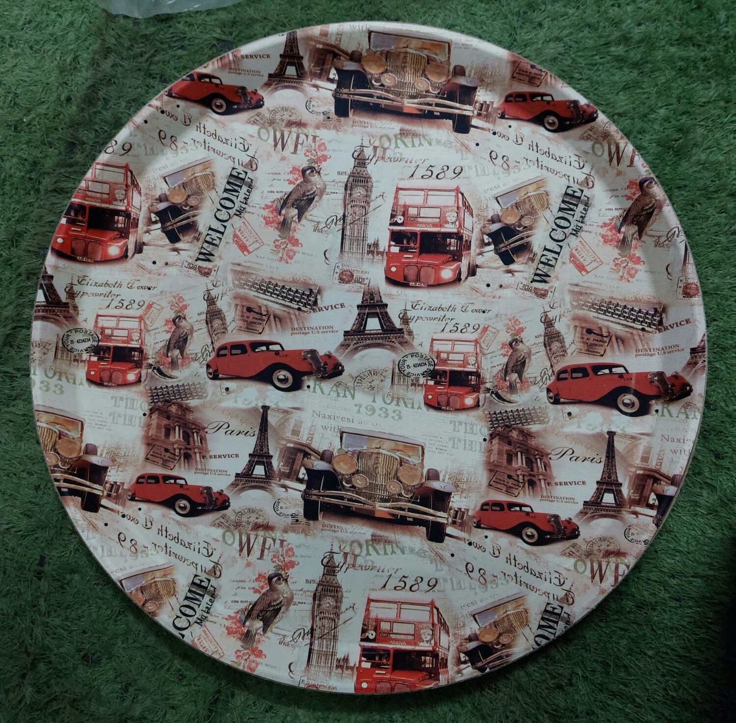 PARIS PLASTIC ROUND TRAY