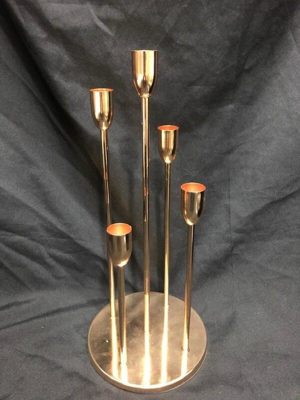 GOLD 5ARM LONG CANDLE HOLDER