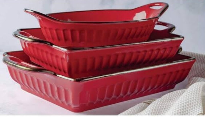 CERAMIC BAKEWARE SET 3 PIECE