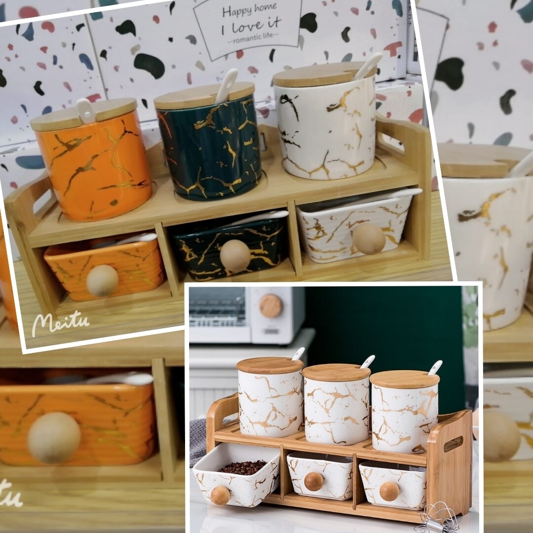 MARBLE CANISTER SET