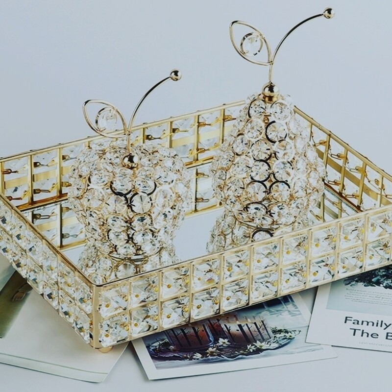 DIAMANTE MIRROR TRAY