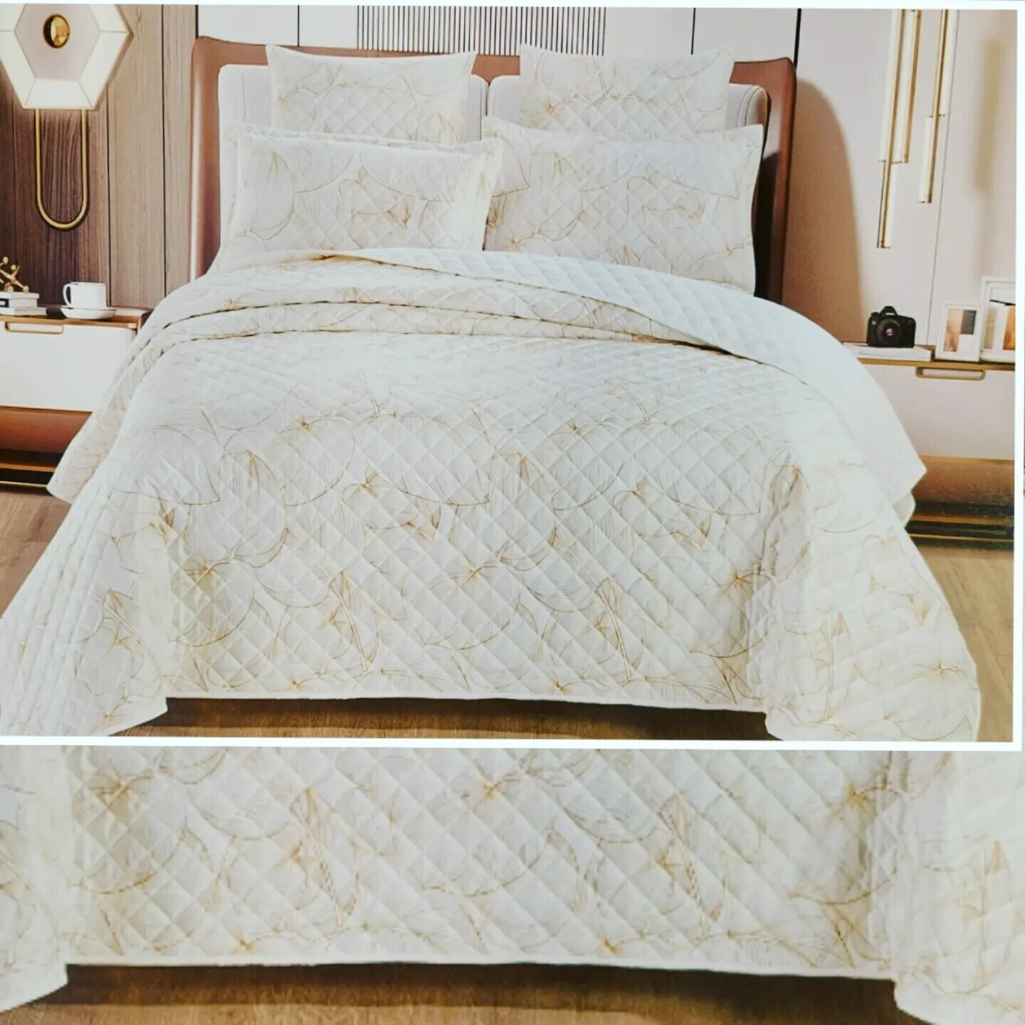 PLUSH PRINTED VELVET QUILT SET