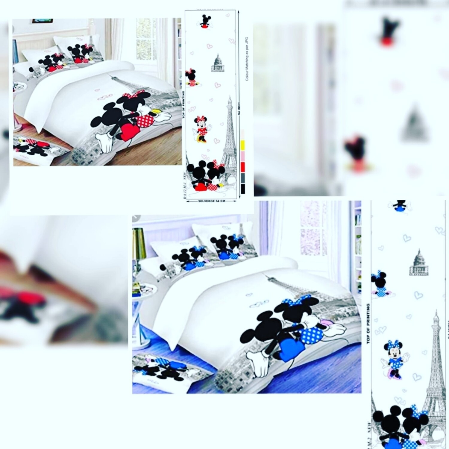 MICKEY MINNIE PARIS BEDDING SET