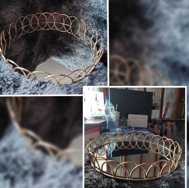 ROUND LOOPED MIRROR TRAY
