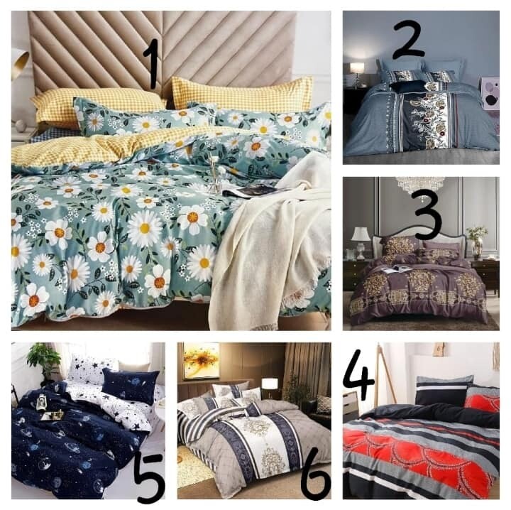 6 PIECE PRINTED BEDDING SET