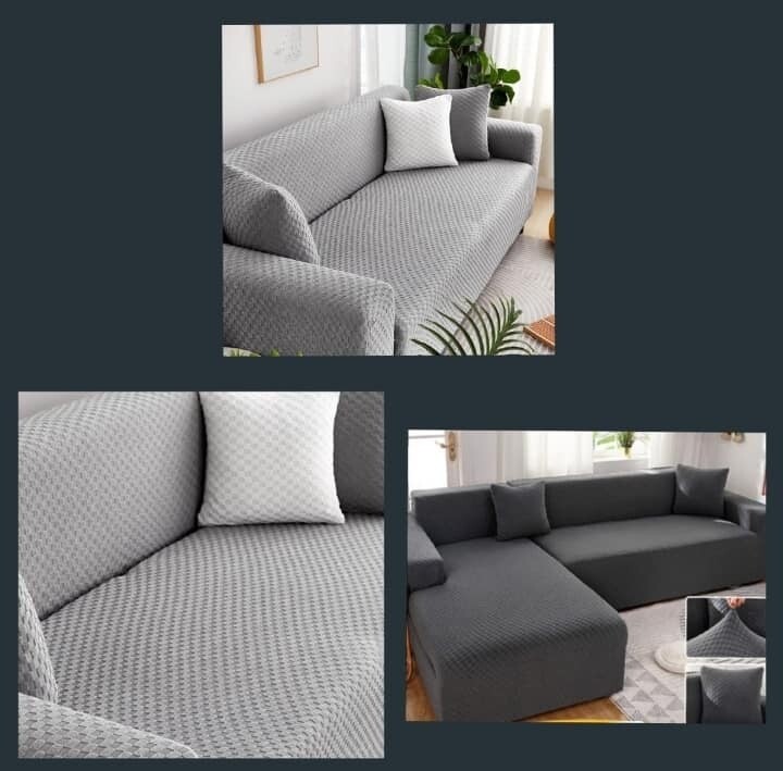 JACQUERED BLOCK SOFA COVERS