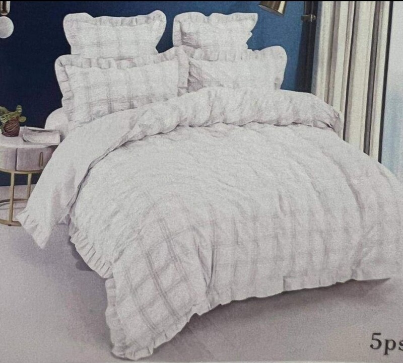 SATIN FRILLED COMFORTER SET
