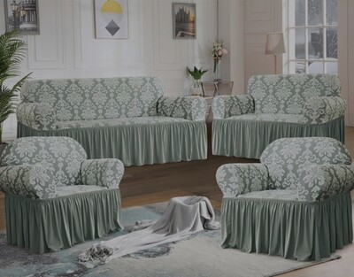 EMBOSSED FRILLED SOFA COVERS