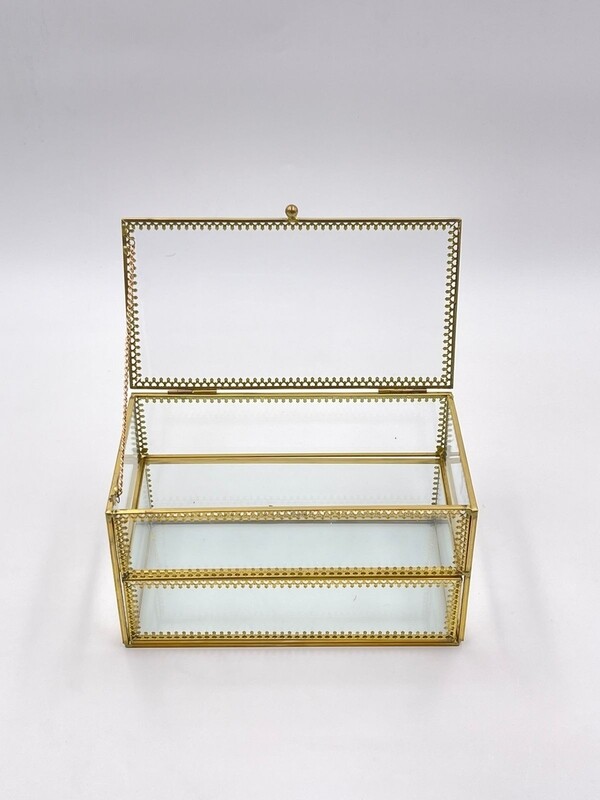 GLASS JEWELLERY BOX- SQUARE