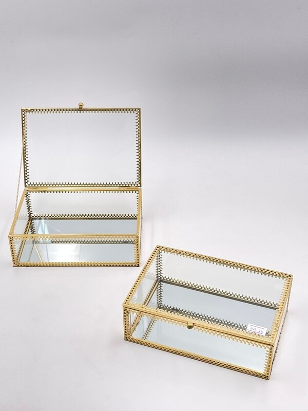 GLASS JEWELLERY BOX- SQUARE