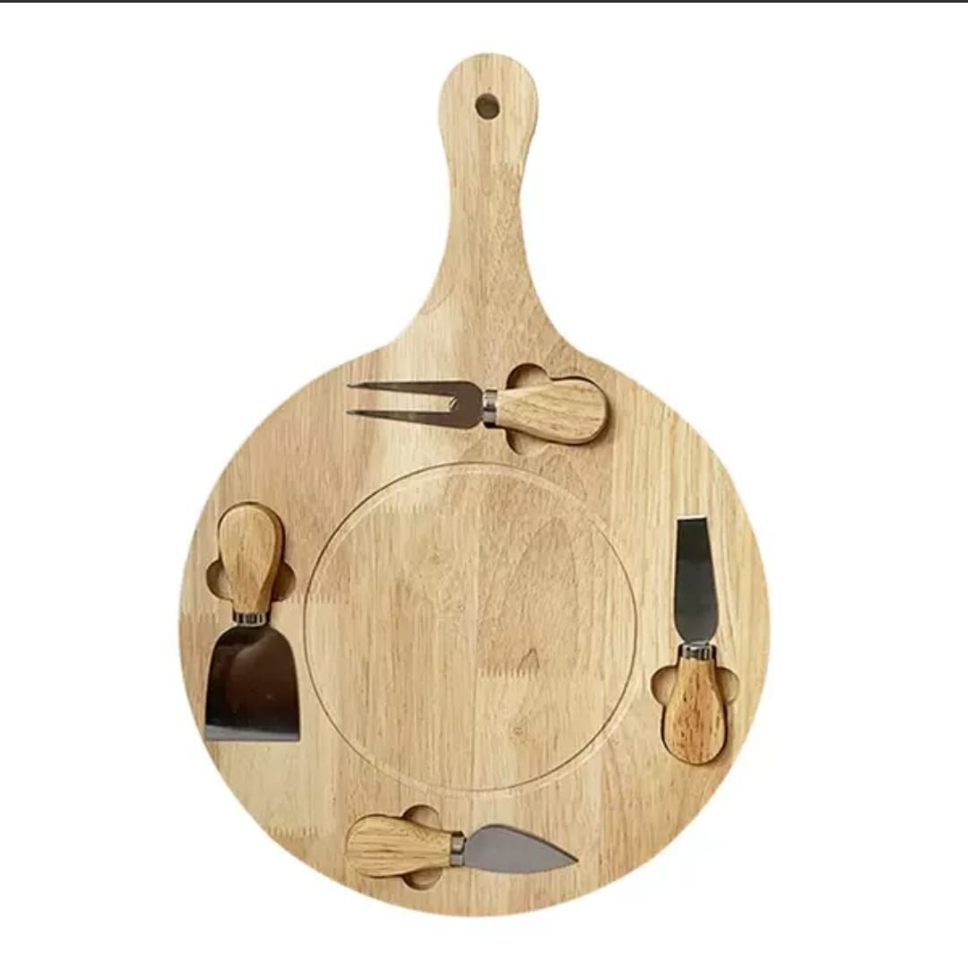 WOODEN CHEESE BOARD SET 02