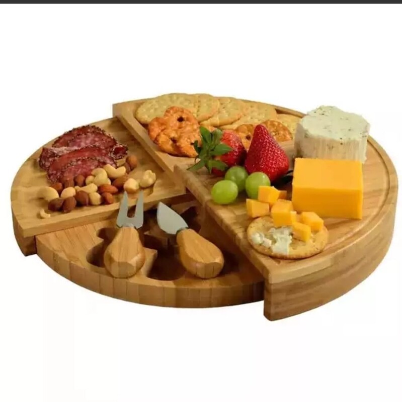 BAMBOO ROTATING PLATTER SET