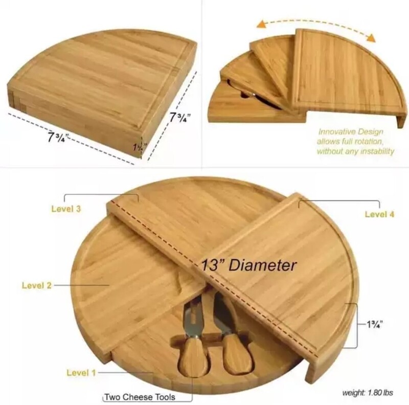 BAMBOO ROTATING PLATTER SET