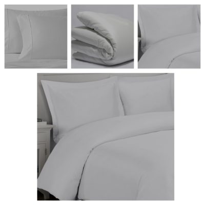 600TC WHITE COTTON DUVET COVER SET