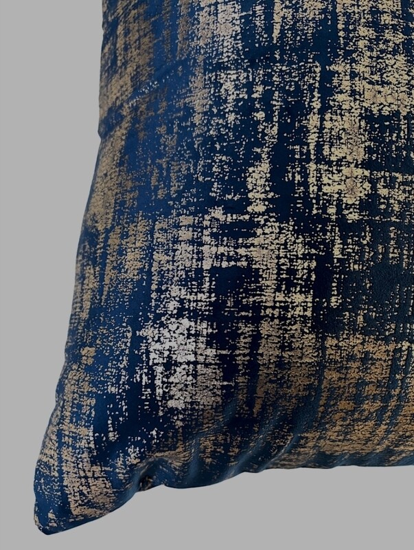 LUX SCATTER PILLOW- NAVY GOLD VELVET