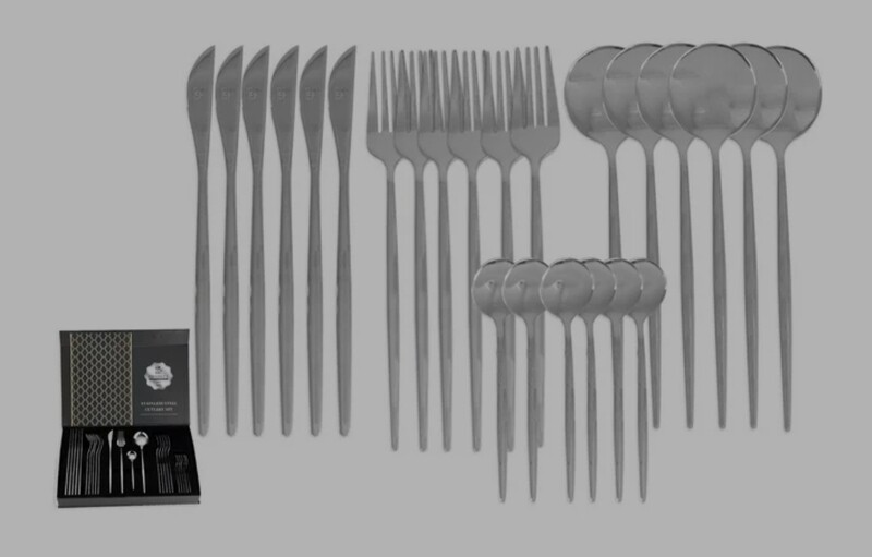 POLISHED CUTLERY SET SILVER 24P