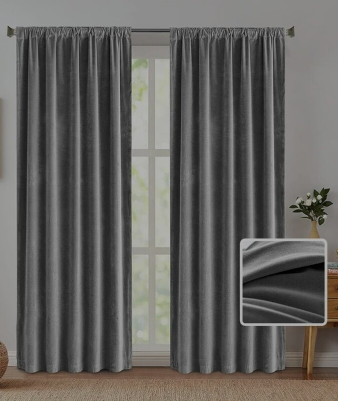 VELVET FOIL SILVER CURTAIN