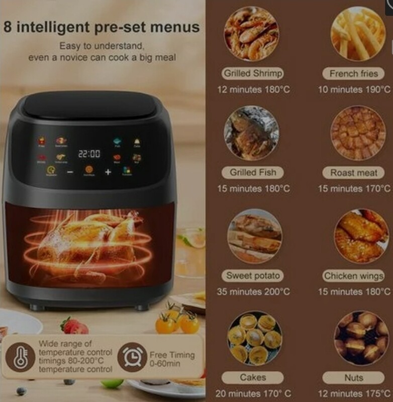 SILVERCREST AIRFRYER 8L GLASS WINDOW